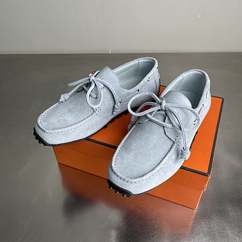 Fortok Hermes Member Loafer Suede Light Blue 01