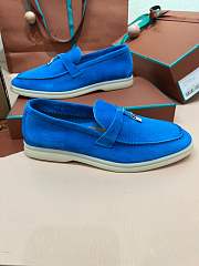 Fortok Loro Piana Summer Charms Walk loafers Royal Blue Suede - 2