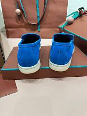 Fortok Loro Piana Summer Charms Walk loafers Royal Blue Suede - 3