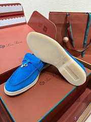 Fortok Loro Piana Summer Charms Walk loafers Royal Blue Suede - 6
