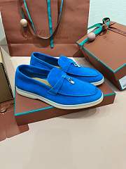 Fortok Loro Piana Summer Charms Walk loafers Royal Blue Suede - 5