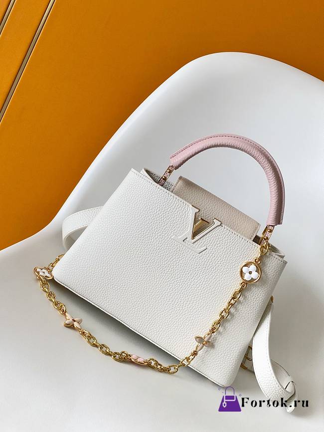 Fortok Louis Vuitton Capucines BB bag White - Pink 27 x 17 x 9cm - 1