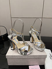 Fortok Jimmy Choo Kesia 120 Metallic Silver Heels  - 1
