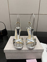 Fortok Jimmy Choo Kesia 120 Metallic Silver Heels  - 5