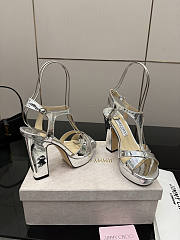 Fortok Jimmy Choo Kesia 120 Metallic Silver Heels  - 4