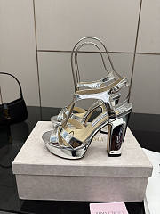 Fortok Jimmy Choo Kesia 120 Metallic Silver Heels  - 3