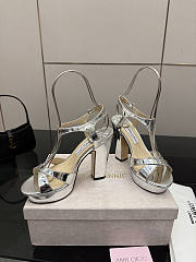 Fortok Jimmy Choo Kesia 120 Metallic Silver Heels  - 2