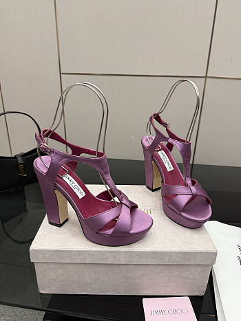 Fortok Jimmy Choo Kesia 120 Satin Violet Orchid Heels 
