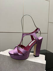 Fortok Jimmy Choo Kesia 120 Satin Violet Orchid Heels  - 4
