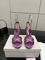 Fortok Jimmy Choo Kesia 120 Satin Violet Orchid Heels  - 3