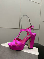 Fortok Jimmy Choo Kesia 120 Satin Hot Pink Heels  - 5