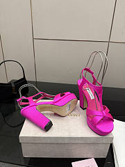 Fortok Jimmy Choo Kesia 120 Satin Hot Pink Heels  - 3