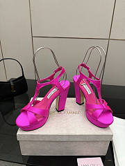 Fortok Jimmy Choo Kesia 120 Satin Hot Pink Heels  - 2