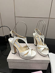 Fortok Jimmy Choo Kesia 120 Satin White Heels  - 1