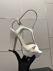 Fortok Jimmy Choo Kesia 120 Satin White Heels  - 3