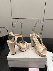 Fortok Jimmy Choo Kesia 120 Satin Beige Heels  - 2