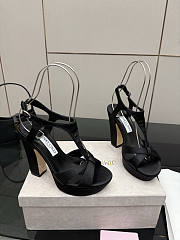 Fortok Jimmy Choo Kesia 120 Satin Black Heels  - 1