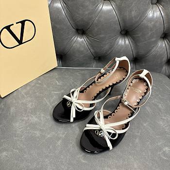 Fortok Valentino Garavani Bepointy Sandal Patent Leather Black 80Mm