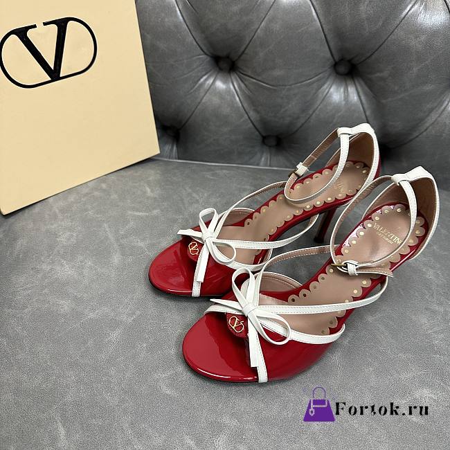 Fortok Valentino Garavani Bepointy Sandal Patent Leather Red 80Mm - 1