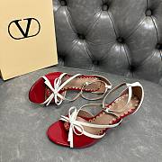 Fortok Valentino Garavani Bepointy Sandal Patent Leather Red 80Mm - 5