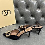 Fortok Valentino Garavani VLogo Signature Slingback Pump Suede Black 80Mm - 6