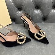 Fortok Valentino Garavani VLogo Signature Slingback Pump Suede Black 80Mm - 5