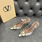 Fortok Valentino Garavani VLogo Signature Slingback Pump Leather White 80Mm - 1