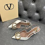 Fortok Valentino Garavani VLogo Signature Slingback Pump Leather White 80Mm - 6