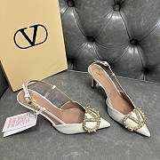 Fortok Valentino Garavani VLogo Signature Slingback Pump Leather White 80Mm - 4