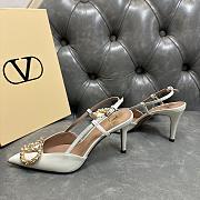 Fortok Valentino Garavani VLogo Signature Slingback Pump Leather White 80Mm - 3