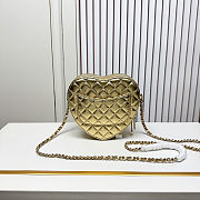 Fortok Chanel Metallic Lambskin Quilted CC Love Heart Bag Gold 18x19 x5.5cm - 5