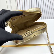 Fortok Chanel Metallic Lambskin Quilted CC Love Heart Bag Gold 18x19 x5.5cm - 3