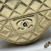 Fortok Chanel Metallic Lambskin Quilted CC Love Heart Bag Gold 18x19 x5.5cm - 2