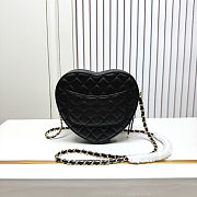 Fortok Chanel CC Love Heart Bag Black 18x19 x5.5cm - 6