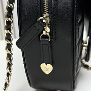 Fortok Chanel CC Love Heart Bag Black 18x19 x5.5cm - 2