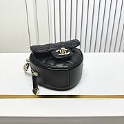 Fortok Chanel CC Love Heart Bag Black 12x13x5.5cm - 5