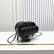 Fortok Chanel CC Love Heart Bag Black 12x13x5.5cm - 4