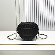 Fortok Chanel CC Love Heart Bag Black 12x13x5.5cm - 3