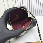 Fortok Chanel CC Love Heart Bag Black 12x13x5.5cm - 2