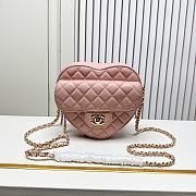 Fortok Chanel CC Love Heart Bag Pink 18x19 x5.5cm - 1