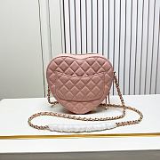 Fortok Chanel CC Love Heart Bag Pink 18x19 x5.5cm - 6