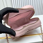 Fortok Chanel CC Love Heart Bag Pink 18x19 x5.5cm - 4