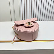 Fortok Chanel CC Love Heart Bag Pink 12x13x5.5cm - 5