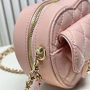 Fortok Chanel CC Love Heart Bag Pink 12x13x5.5cm - 2