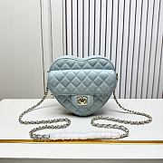 Fortok Chanel CC Love Heart Bag Blue 18x19 x5.5cm - 1
