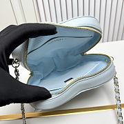 Fortok Chanel CC Love Heart Bag Blue 18x19 x5.5cm - 6