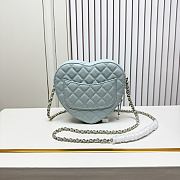 Fortok Chanel CC Love Heart Bag Blue 18x19 x5.5cm - 2