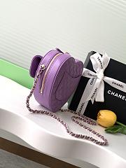 Fortok Chanel CC Love Heart Bag Purple 18x19 x5.5cm - 4