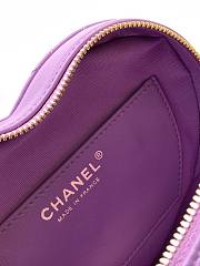 Fortok Chanel CC Love Heart Bag Purple 18x19 x5.5cm - 2