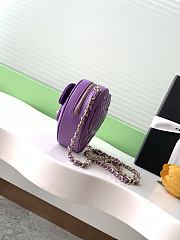 Fortok Chanel CC Love Heart Bag Purple 12x13x5.5cm - 5